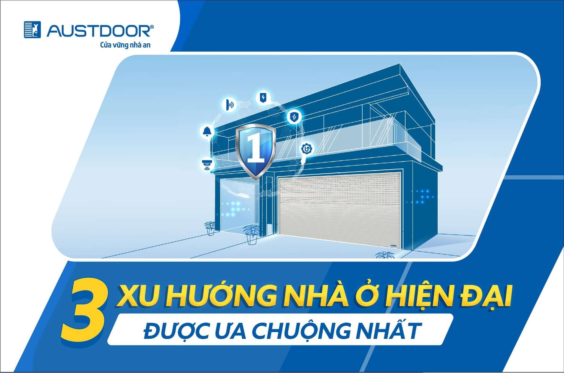 Ba xu hướng nhà đẹp kết hợp cửa cuốn đang được ưa chuộng nhất hiện nay